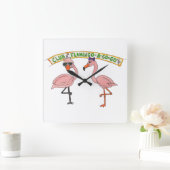 Club Flamingo a Go-Go Vierkante Klok (Huis)