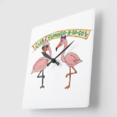 Club Flamingo a Go-Go Vierkante Klok (Hoek)