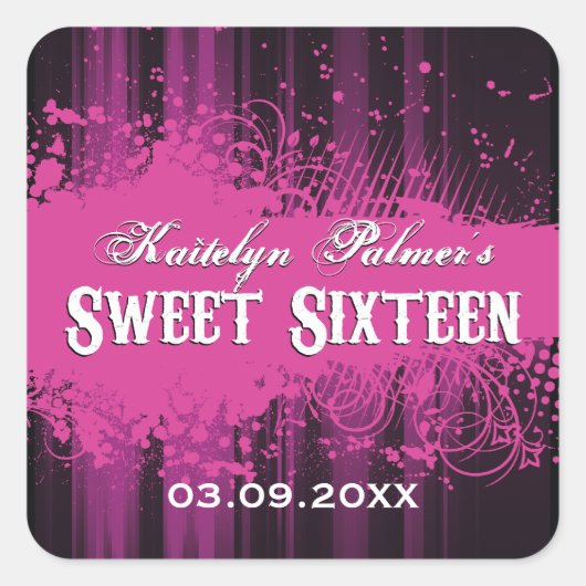 Club Flyer Look Sweet 16 Sticker (Voorkant)