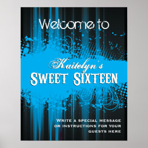 Club Flyer-look Sweet 16 WelkomstPoster Poster