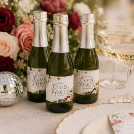 Club Forty Garden Disco Champagne-etiketten Sparkling Wijnetiket