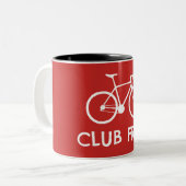 Club Fred Cycling Tweekleurige Koffiemok (Voorkant links)