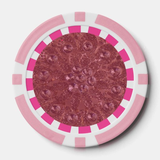 Club, hart, diamant, gestreepte rand poker chips (Voorkant)