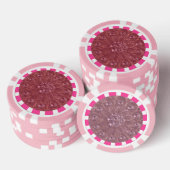 Club, hart, diamant, gestreepte rand poker chips (Opstapeling)