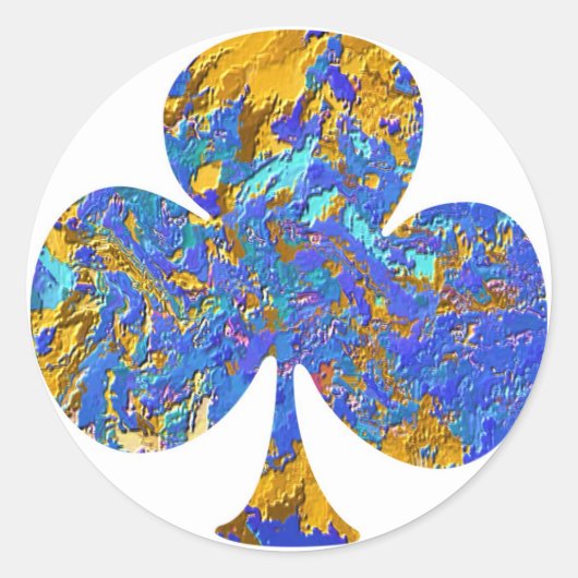 Club House - Poker Fan Ronde Sticker (Voorkant)