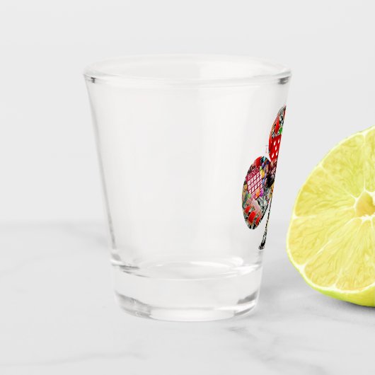 Club Kaart-vormgeving afspelen * Gamblers-plezier Shot Glas (Links)