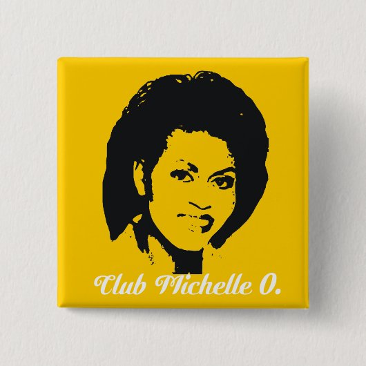 Club Michelle O. Button, maïsgeel Vierkante Button 5,1 Cm (Voorkant)