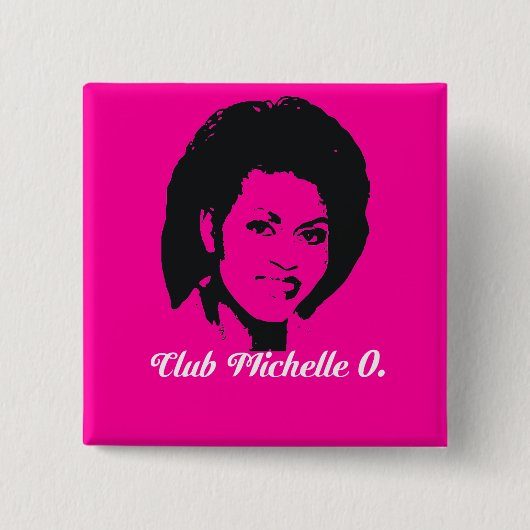 Club Michelle O. Button, warm roze Vierkante Button 5,1 Cm (Voorkant)