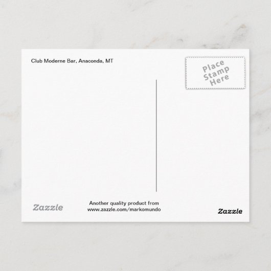 Club Moderne Bar, Anaconda, MT Briefkaart (Achterkant)