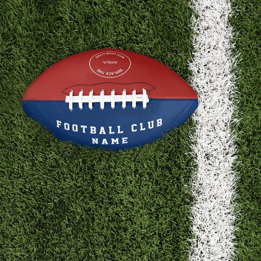Club Name Logo Red Blue American Football