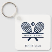 Club Name Tennis Icons Navy Blue Custom Sleutelhanger (Voorkant)