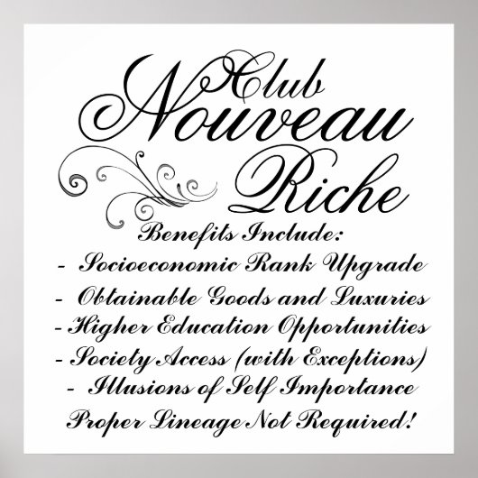 Club Nouveau Riche Poster (Voorkant)