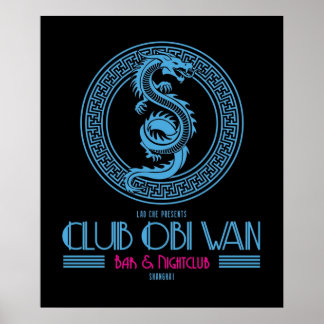 Club Obi Wan-logo geïnspireerd door de tempel van Poster