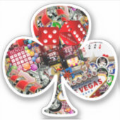 Club Spelen Kaart Vorm - Gamblers Delight Sticker (Voorkant)