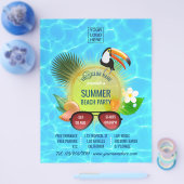 Club Summer Beach Party aangepaste foto en logo Flyer (Enkel)