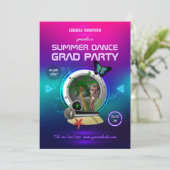 Club Summer Dance Music Party en Uitnodiging (Staand voorkant)