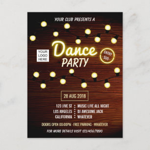 Club Summer Music Festival Dance Party Briefkaart