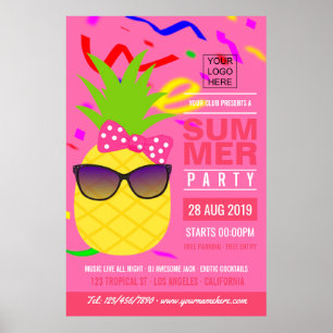 Club Summer Music Festival voegt logo-reclame toe Poster