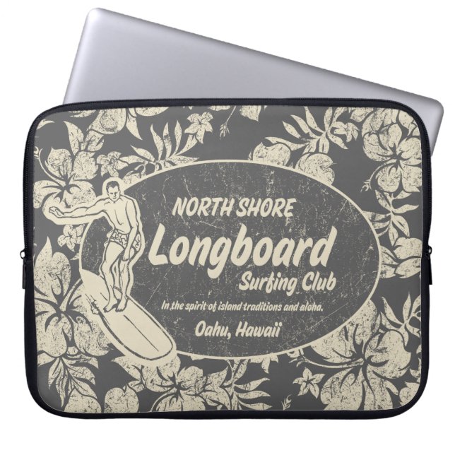 Club Surfende Hawaiian Neopree Wetsuit Laptop Sleeve (Voorkant)
