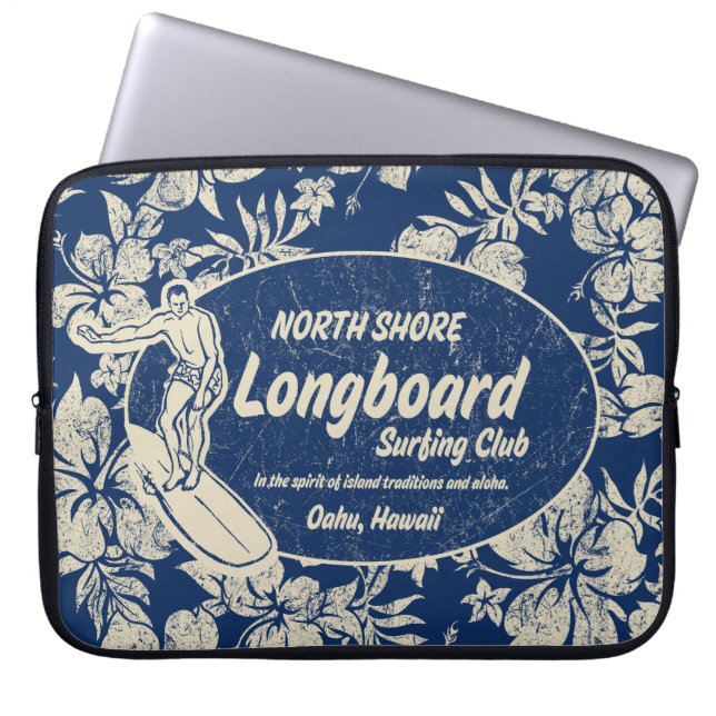 Club Surfende Hawaiian Neopree Wetsuit Laptop Sleeve (Voorkant)