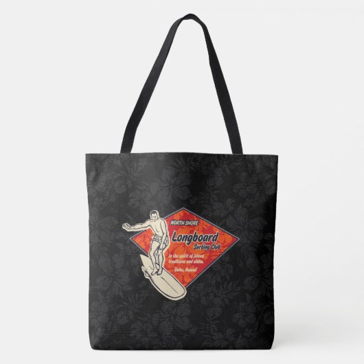 Club Surfing Diamond Hawaiian Hibiscus Beach Tote Bag (Voorkant)