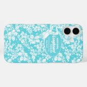 Club Surfing Longboard Hibiscus Hawaiian Turq Case-Mate iPhone Case (Achterkant (horizontaal))