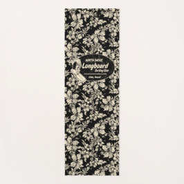 Club Surfing Longboard Logo en Hibiscus Hawaiian Yogamat