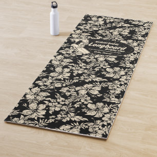 Club Surfing Longboard Logo en Hibiscus Hawaiian Yogamat