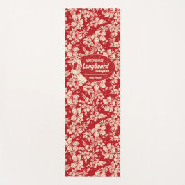 Club Surfing Longboard Logo en Hibiscus Hawaiian Yogamat