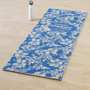 Club Surfing Longboard Logo en Hibiscus Hawaiian Yogamat