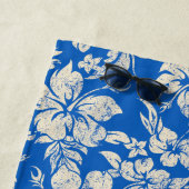 Club Surfing Longboard Logo Hibiscus Aloha- Blue Strandlaken (In situ)