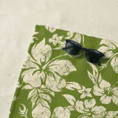 Club Surfing Longboard Logo Hibiscus Aloha-Green Strandlaken (In situ)