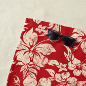 Club Surfing Longboard Logo Hibiscus Aloha-Red Strandlaken (In situ)