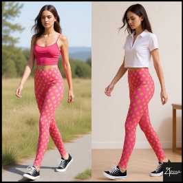 Club Symbool Patroon Donker Roze Leggings