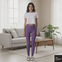 Club Symbool Patroon roze = paars Leggings