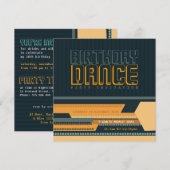Club Techno Birthday Dance Party Invitation Kaart (Voorkant / Achterkant)
