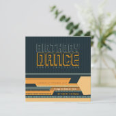 Club Techno Birthday Dance Party Invitation Kaart (Staand voorkant)