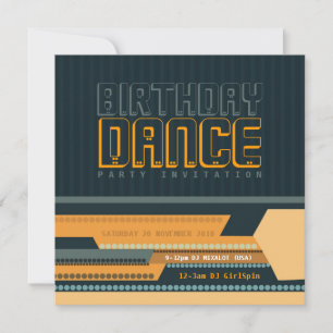Club Techno Birthday Dance Party Invitation Kaart