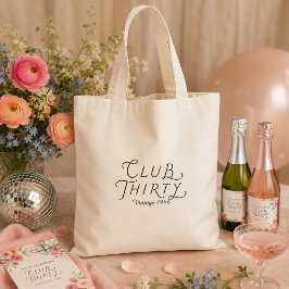 Club Thirty gepersonaliseerde verjaardagstas Tote Bag