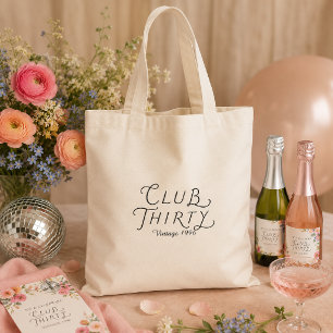 Club Thirty gepersonaliseerde verjaardagstas Tote Bag