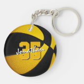 club van zwarte gouden scholen speelt basketbal sleutelhanger (Achterkant)