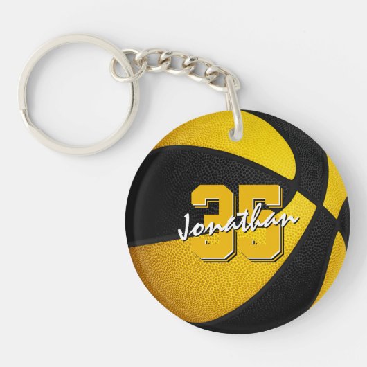 club van zwarte gouden scholen speelt basketbal sleutelhanger (Voorkant)