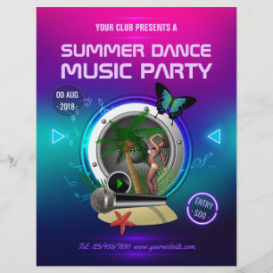 Club Zomer Dans Muziek Feest voeg foto toe Flyer
