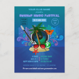 Club Zomer Muziekfestival logo toevoegen advertent Briefkaart