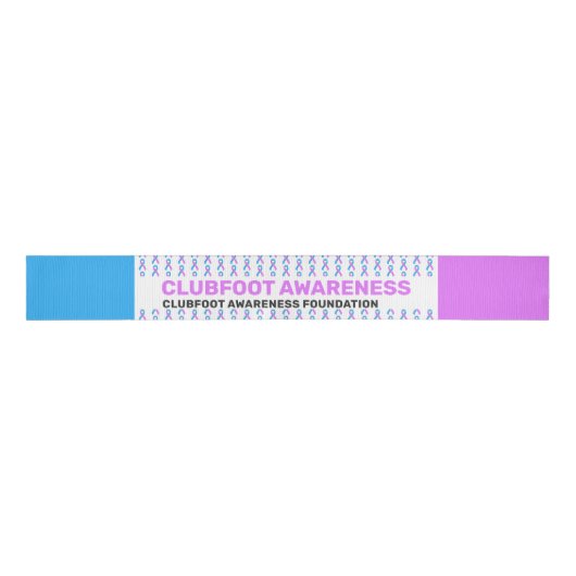 Clubfoot Awareness Advocate Pattern Ribbon Grosgrain Lint (Voorkant)