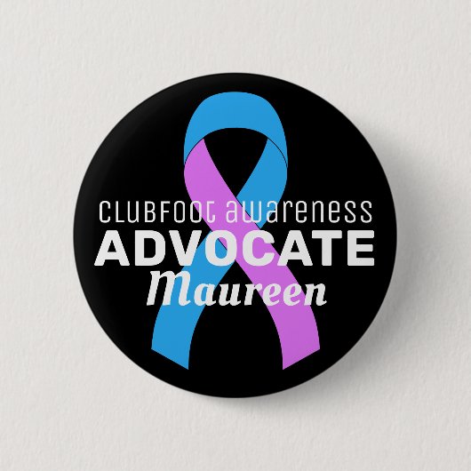 Clubfoot Awareness Advocate Ribbon Black Button (Voorkant)