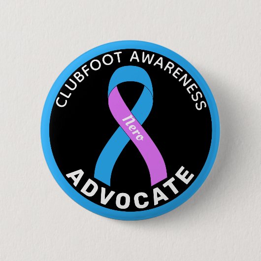 Clubfoot Awareness Advocate Ribbon Black Button (Voorkant)