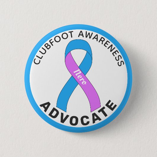 Clubfoot Awareness Advocate Ribbon White Button (Voorkant)