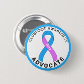 Clubfoot Awareness Advocate Ribbon White Button (Voorkant /achterkant)
