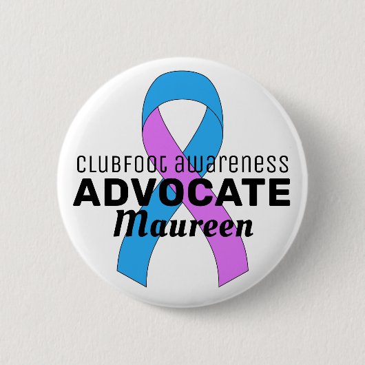 Clubfoot Awareness Advocate Ribbon White Button (Voorkant)